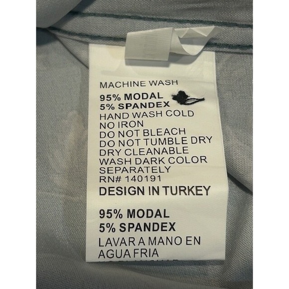 Silver Stone Men's Modern Fit Long-Sleeve Button-Up Teal/Silver Shirt NWT Size L - Picture 8 of 11